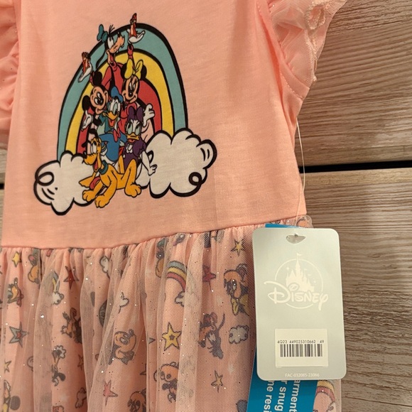 Disney Peach Dress with Cartoon Characters - Picture 3 of 3